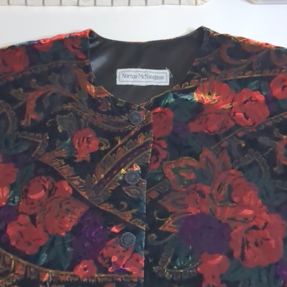 Velvet Jewel Toned Floral Jacket - Picture 9 of 12